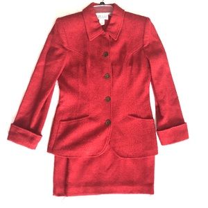 Vintage Julian Hisung  red skirt set